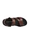 Teenmix/天美意夏专柜同款棕色擦色小牛皮革舒适平跟男凉鞋67J03BL8