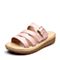 Teenmix/天美意夏专柜同款粉色牛皮时尚皮带扣厚底女拖鞋6X704BT8
