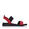 Teenmix/天美意夏季专柜同款红色移膜二层牛皮革时尚撞色女凉鞋CC806BL8