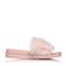 Teenmix/天美意夏专柜同款粉色布/羽毛条舒适平跟女拖鞋CDC03BT8