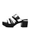 Teenmix/天美意夏专柜同款白/银色字母多条带粗高跟女拖鞋CD802BT8