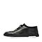Teenmix/天美意夏专柜同款黑色牛皮革/织物舒适平跟男休闲鞋2HD01BM8