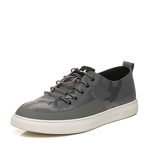 Teenmix/天美意夏专柜同款灰色迷彩图案平跟男休闲鞋2HS01BM8