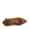 Teenmix/天美意秋专柜同款棕色羊绒皮革钻饰粗跟尖头鞋女单鞋6B611CQ8