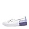 Teenmix/天美意秋专柜同款白/紫色牛皮革平跟魔术贴小白鞋女休闲鞋CE601CQ8