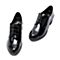 Teenmix/天美意秋专柜同款黑色时尚铆钉粗跟系带鞋女单鞋CFC20CM8