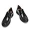 Teenmix/天美意秋专柜同款黑色油蜡牛皮革商务风平跟系带鞋男单鞋90535CM8