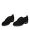 Teenmix/天美意秋专柜同款黑色牛剖层皮革方跟系带鞋女单鞋AR831CM8
