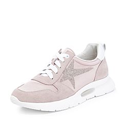 Teenmix/天美意秋专柜同款粉色镂空厚底运动风系带鞋女休闲鞋AR911CM8