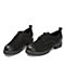 Teenmix/天美意秋专柜同款黑色牛皮革潮酷铆钉方跟女单鞋AS031CM8