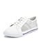 Teenmix/天美意秋专柜同款白/银色撞色平跟小白鞋女休闲鞋6V528CM8