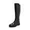 Teenmix/天美意冬商场同款黑色牛皮革方跟骑士靴女长靴CBE80DG8