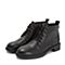 Teenmix/天美意冬专柜同款黑色牛皮革方跟马丁靴女皮靴CBE48DD8
