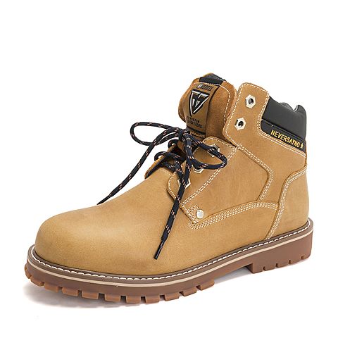 Teenmix/天美意冬专柜同款棕黄/棕/黑色休闲风舒适平跟皮靴男靴68V40DD8