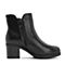 Teenmix/天美意冬商场同款黑皮英伦通勤风时装短靴女粗高跟皮靴AS421DD8