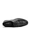 Teenmix/天美意冬商场同款黑色牛皮革方跟德比鞋男皮鞋2KR01DM8