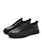 Teenmix/天美意冬专柜同款黑色牛皮革舒适平跟男休闲鞋2LB01DM8