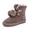 Teenmix/天美意冬商场同款豆沙色牛剖层皮革平跟毛球雪地靴女休闲靴AS901DD8