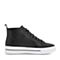 Teenmix/天美意冬商场同款黑色牛皮革撞色平跟休闲靴女短靴CGN40DD8