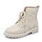 Teenmix/天美意冬商场同款米色牛皮革方跟马丁靴女短靴AS521DD8