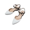 Teenmix/天美意夏新款商场同款白色尖头绵羊皮革女皮凉鞋CB538BK9