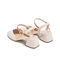 Teenmix/天美意夏新款商场同款米白色绵羊皮革方头后空女皮凉鞋CAD39BH9