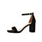 Teenmix/天美意夏新款黑色高跟粗跟中空女皮凉鞋CI206BL9