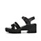 Teenmix/天美意夏新款商场同款黑色休闲高跟女皮凉鞋CJC03BL9