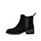 Teenmix/天美意2020冬新款商场同款简约风方跟切尔西靴女皮短靴AX991DD0