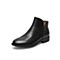 Teenmix/天美意2020冬新款商场同款方跟短靴侧拉链舒适女单绒皮靴CO547DD0