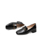 Teenmix/天美意2021春新款商场同款压纹气质乐福鞋粗跟女皮单鞋CYY02AA1