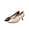 Teenmix/天美意2021春新款商场同款优雅简约猫跟鞋羊皮革细跟女单鞋AZ201AQ1