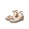 Teenmix/天美意2021夏新款商场同款交叉坡跟高跟时装女凉鞋CXN04BL1