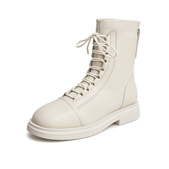 Teenmix/天美意2021冬新款商场同款潮酷暗黑系马丁靴女皮中靴BB651DD1
