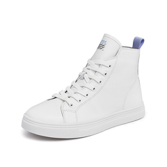 Teenmix/天美意2021冬新款商场同款休闲高帮小白靴简约女皮短靴6U545DD1