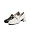 Teenmix/天美意2022春新款商场同款粗高跟乐福鞋气质女皮单鞋CTQ01AA2