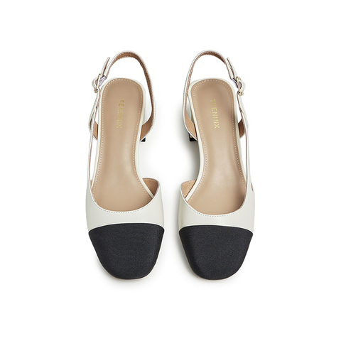 天美意2023夏新款商场同款拼色小香风气质粗高跟女凉鞋BG051BH3