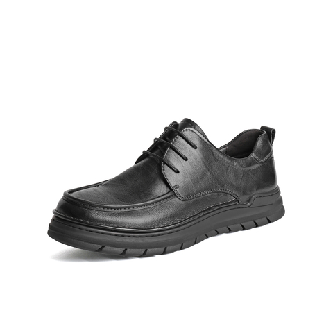 天美意2023冬新款商场同款商务休闲皮鞋潮流帅气男单鞋3MJ01DM3