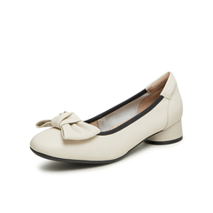 天美意2023秋新款商场同款平跟蝴蝶结都市通勤浅口女鞋CPY05CQ3