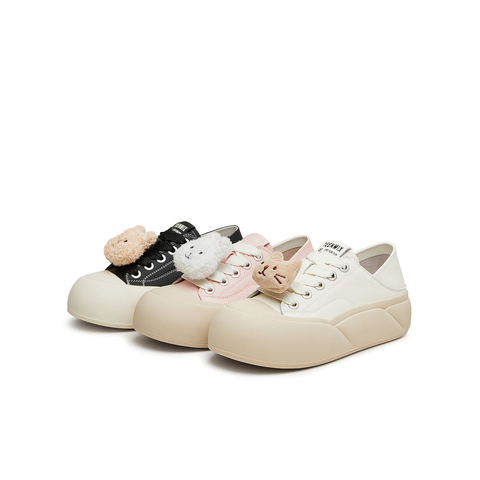 天美意2024春新款商场同款厚底圆头可爱板鞋女休闲鞋BJ101AM4