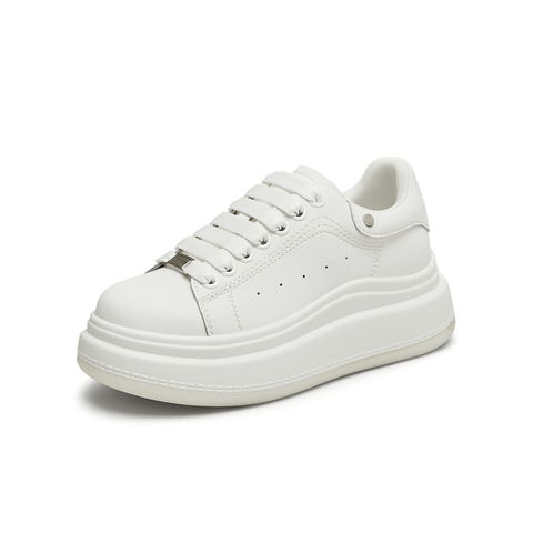 天美意2024秋新款时尚百搭厚底休闲运动潮流女小白鞋KB046CM4