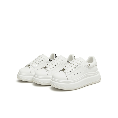 天美意2024秋新款时尚百搭厚底休闲运动潮流女小白鞋KB046CM4