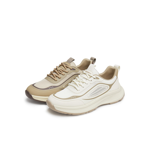 天美意2025夏新款休闲系带潮流百搭厚底增高男网运动鞋WYD11BM5