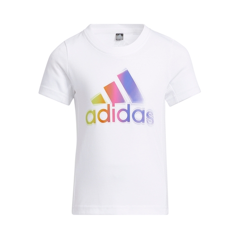 Adidas Kids阿迪达斯小童2022女小童LG COTTON TEE圆领短T恤HE0039
