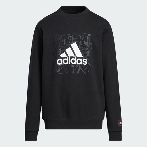 adidas kids阿迪达斯小童2022男大童JK KN CREW针织圆领套衫HZ0216