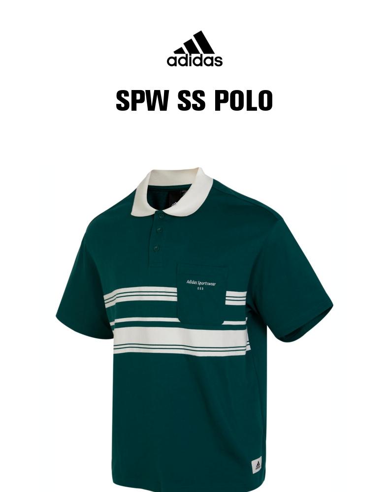 阿迪达斯JRV61绿】adidas阿迪达斯2023男子SPW SS POLO POLO短T恤IS4944