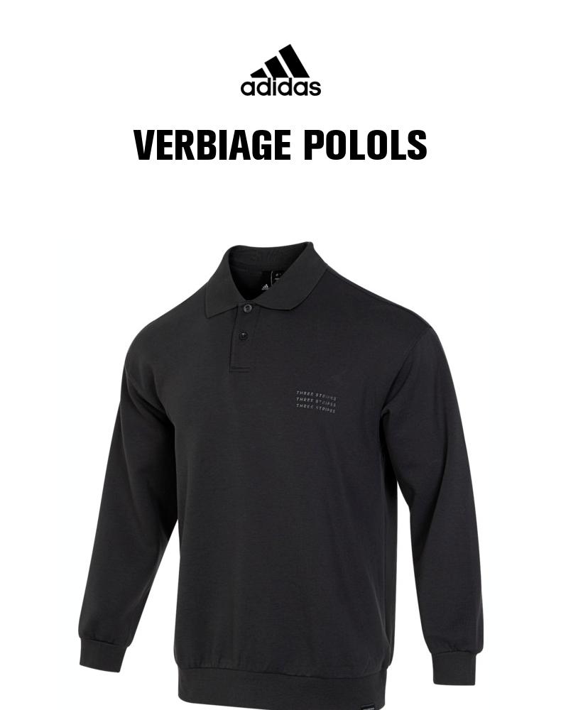 阿迪达斯JRV79黑】adidas阿迪达斯2023男子VERBIAGE POLOLS POLO长T恤IS7419