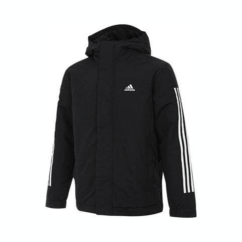 adidas阿迪达斯2024男子3S HOODED JKT棉服IX8884