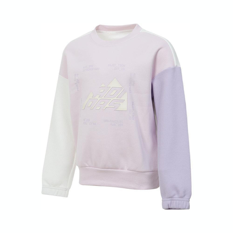 adidas kids阿迪达斯小童2024女小童LK WARM CREW针织无帽卫衣JI8629