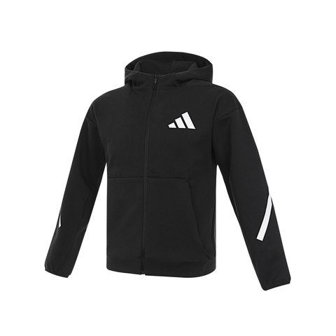 adidas阿迪达斯2025男大童J Z.N.E.FZ针织连帽外套JC7574